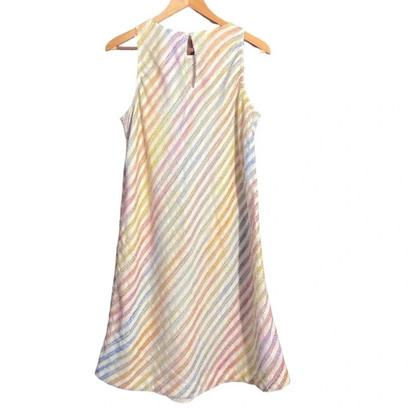 $3/15 Lou & Grey /Loft Rainbow Stripe Textured Dress Size S (fits like M) - Picture 5 of 7